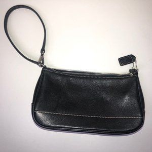 Coach Black Leather Purse Wristlet #1291